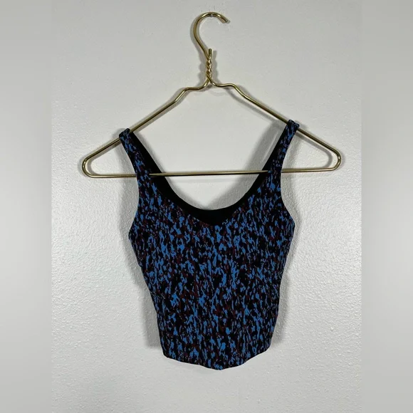 lululemon Align Cropped Tank Leopard Camo Blue Nile size 0 - Picture 1 of 5